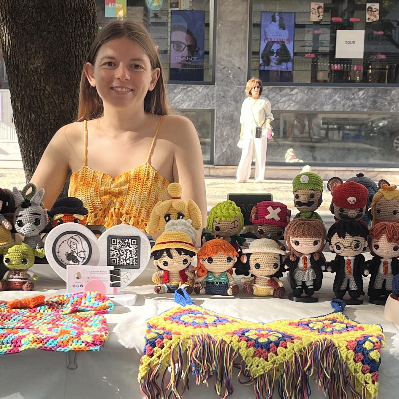 Catarina a trabalhar no seu atelier